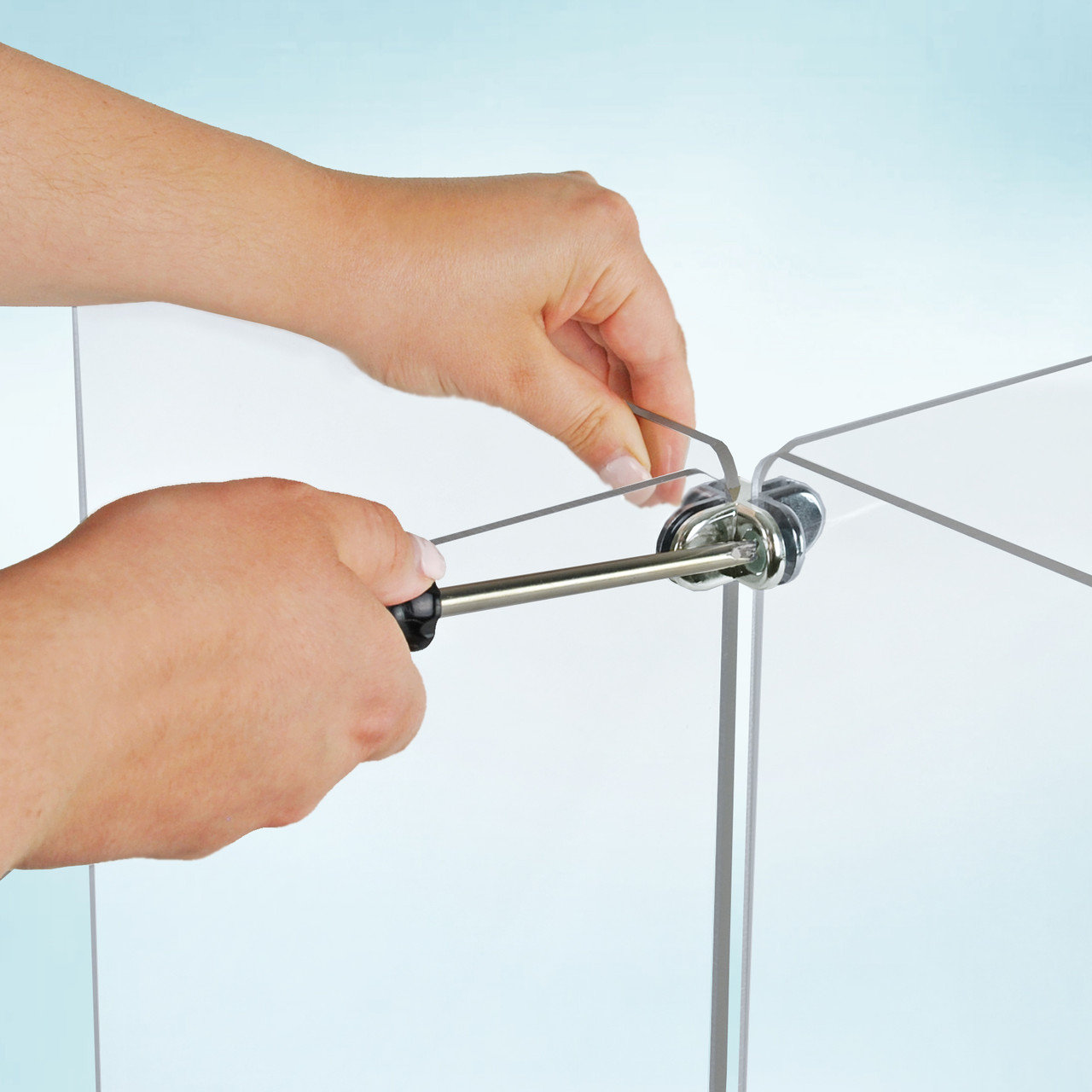 Azar Displays Clear Acrylic 4Way Divider Shield for Table, Crossed